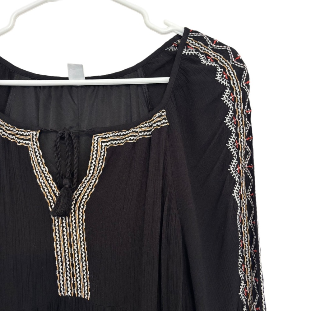 Old Navy Embroidered  Gauzy XXL Black Dress - Viscose - Picture 7 of 15